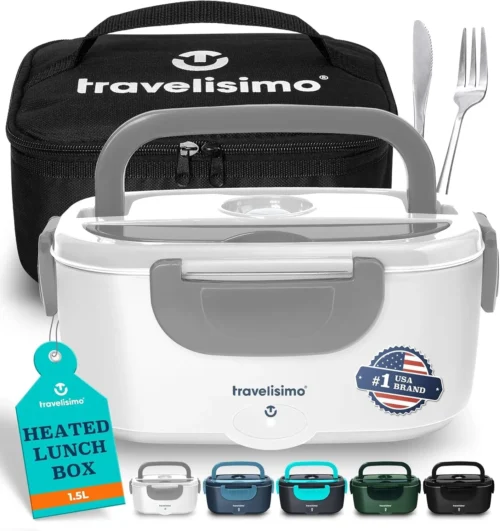 Alternative view of Electric Lunch Box for Adults 100W Heated Lunch Box For Men 1.5L Stainless Steel Portable Food Warmer, 12/24/110V for Travel & Work