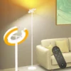 Floor Lamp for Living Room, 75.5 Inch Tall Standing Lamp for Bedroom with 2 312?? Rotatable Ring Lights