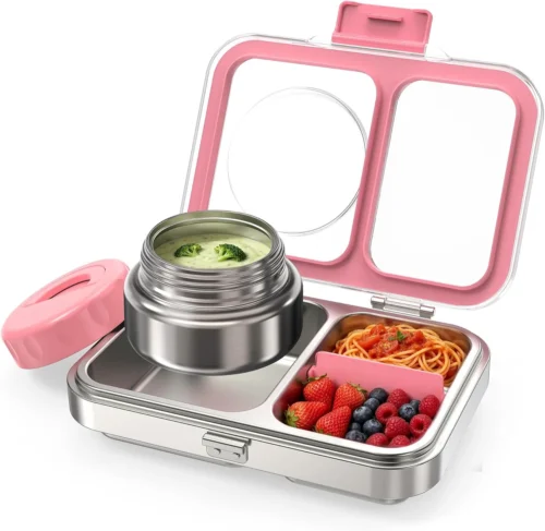 Stainless Steel Bento Lunch Box + 9.5oz Insulated Food Jar, Blue