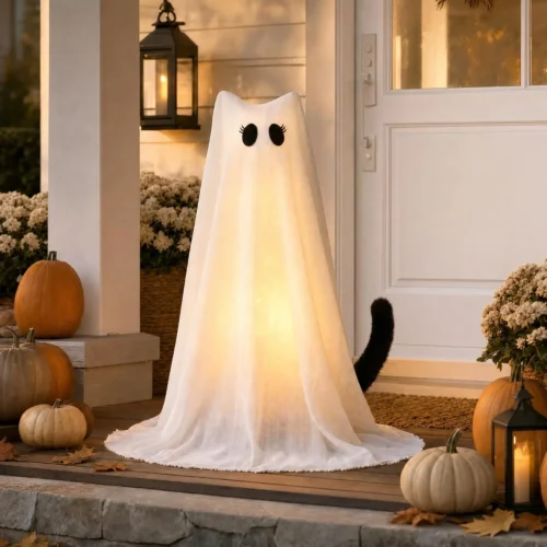Alternative view of Decorations Outdoor, 3 Pack Hanging Light Up Ghosts on Brooms