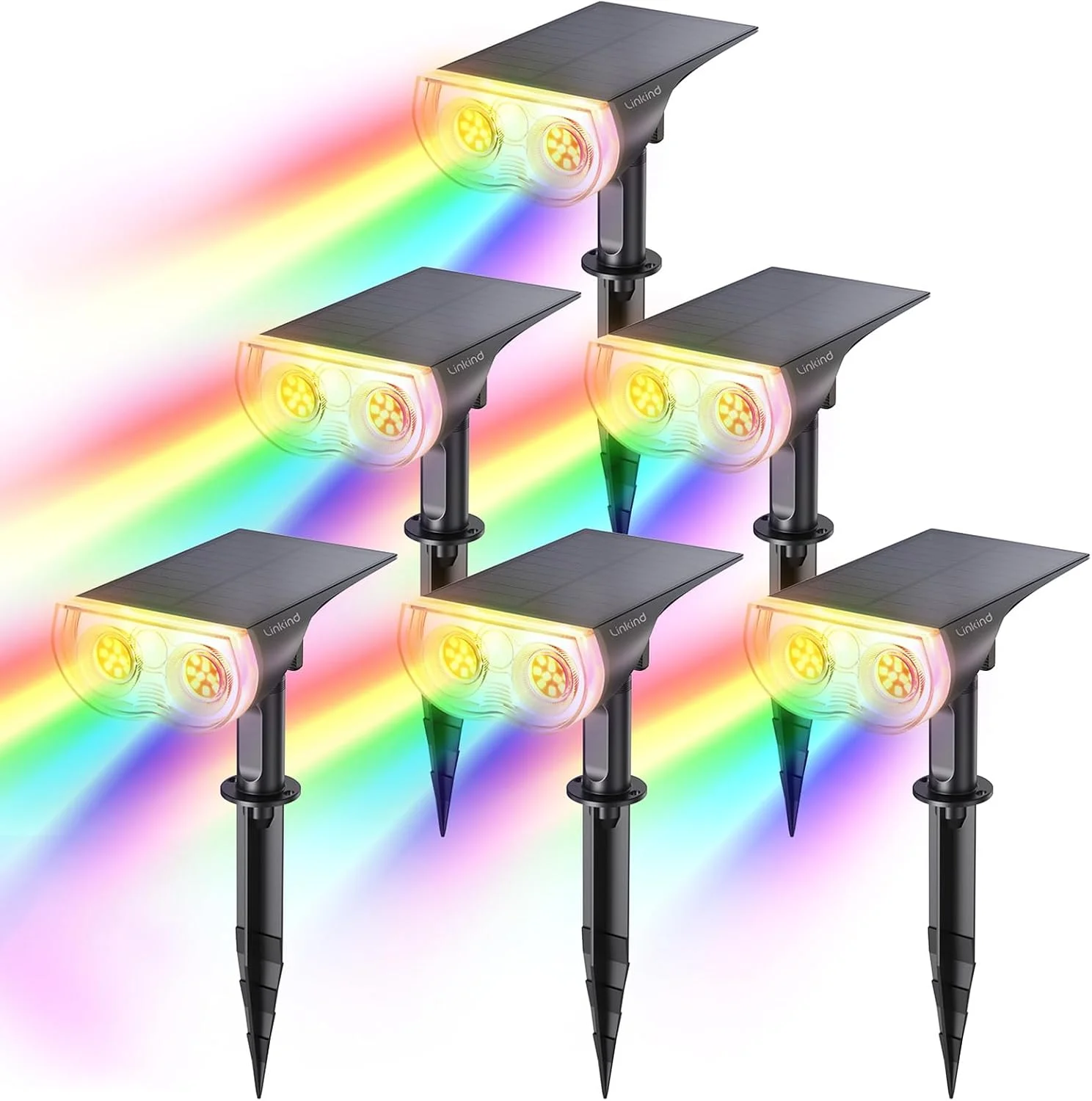 Solar Lights Outdoor Waterproof LED Landscape Spotlight RGB 2 Pack - Image 4