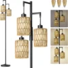 70 Industrial Floor Lamp, Stepless Dimmable Standing Lamp with 3 Bulbs, Farmhouse Corner Standing Tree Lamp for Living Room, Tall Lamps for Bedroom