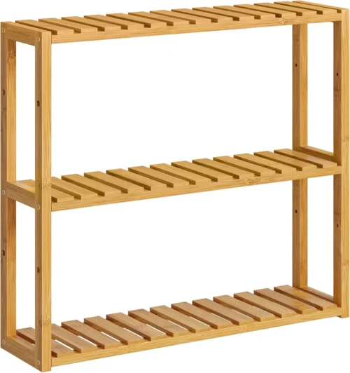 Bamboo Bathroom Shelf, 3-Tier Adjustable Plants Rack