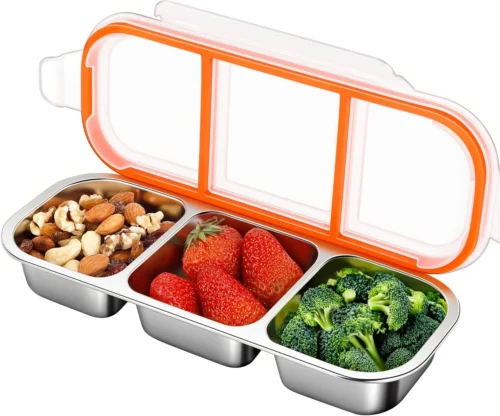 3-Pack Stainless Steel Snack & Lunch Containers for Kids & Adults, 20 oz