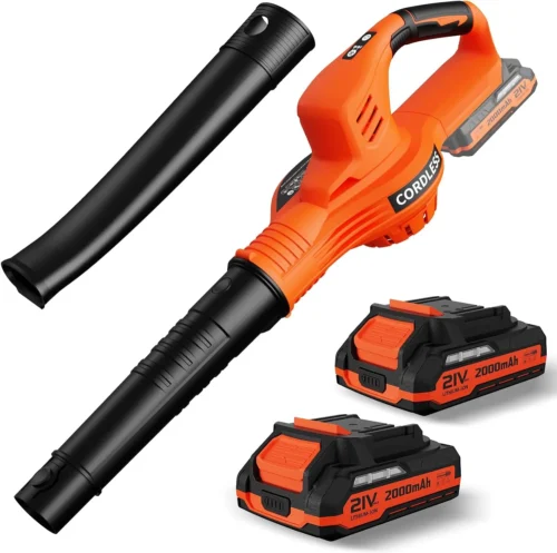 Alternative view of Blower Cordless 21V Electric with 2 Batteries and Charger Lightweight
