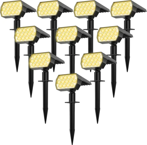 Color Changing Solar Lights Outdoor, IP68 Waterproof, RGB, 6 Pack