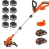 String Trimmer Cordless with 2x2.0Ah Battery, 20V Weed Wacker Weed Eater with Charger, 12-inch Lawn Mover & Edger Lawn Tool