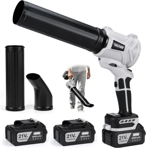 Blower, 180?? Rotating Cordless Leaf Blower with 2 x4Ah Batteries and Charger, 6 Speed Modes 980000 RPM Electric Handheld Blower