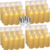 Set of 24 Waterproof Outdoor Flameless Candles, LED Candles with 4 Remote and Timer, (H 4 5 6 x D 2.2), for Halloween Wedding Festiv