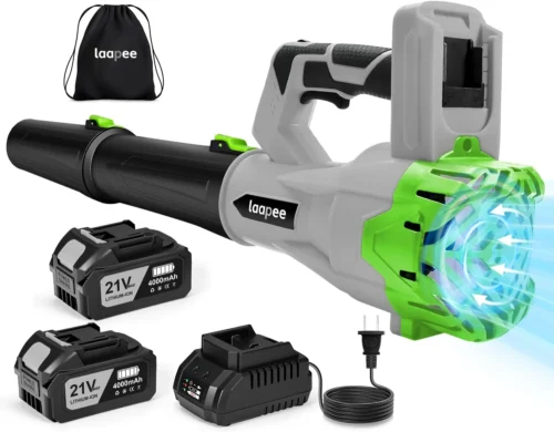 Blower Cordless 650CFM with 2x4.0Ah Battery Powered and Fast Charger