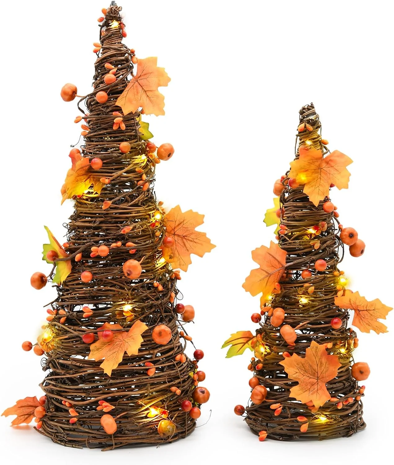 Decor, Fall Tabletop Trees, Lighted Pumpkin Thanksgiving Decorations - Image 3