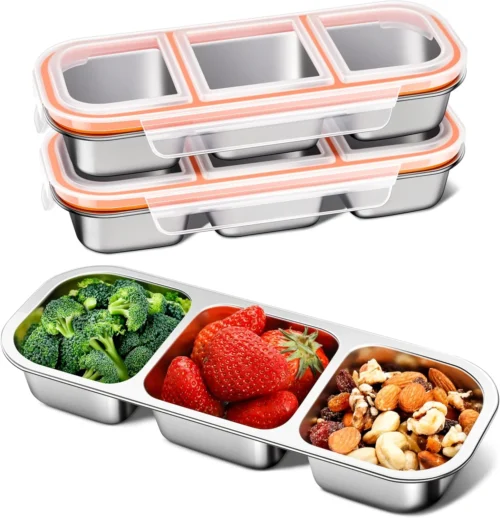 Alternative view of 3-Pack Stainless Steel Snack & Lunch Containers for Kids & Adults, 20 oz