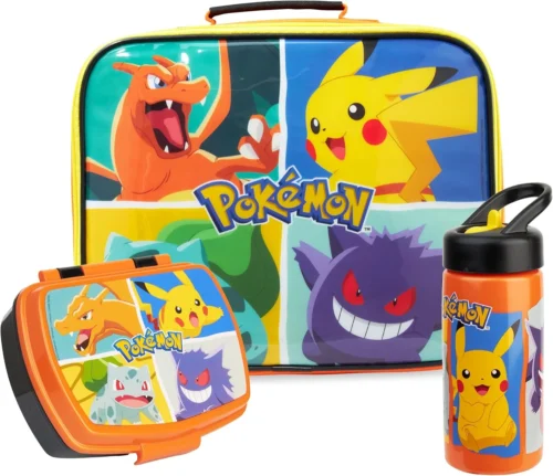 Alternative view of Trend Pokemon Kids Insulated Lunch Bag 3Pc Set with Reusable Lunch Box & 14.2-oz BPA-Free Water Bottle, Lightweight, Carry Handle & Name Card Window