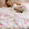 Bedsure Fluffy Bubble Faux Fur Throw XL Blanket, 50x70, Tie-dye Taupe