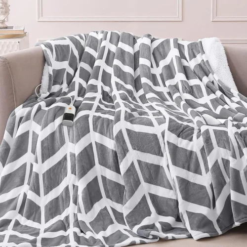 Alternative view of VENTIMI Heated Throw Blanket, 5 Heat Levels & 3 Hours Auto Off, Grey