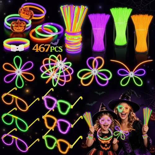 Alternative view of 467Pcs Glow Sticks Party Favors for Kid Adult Halloween Toys Bulk Pack