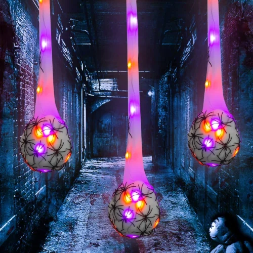 Alternative view of 3.2FT Halloween Decoration Hanging Light Up Spider Egg Sacs 3 Packs, Gift for Halloween Party Favors Games, Sacks Props for Halloween