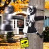 Nook Decorations Outdoor Crashing Witch: 44'' Flying Crashed Witches Hanging into Tree - Halloween Decor for Yard Garden Porch