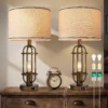 22.3?? Farmhouse Table Lamps for Living Room Set of 2, Black