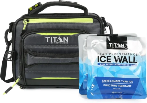 by Arctic Zone Expandable Lunch Box, 2 Ice Packs, Leak Proof, Blue