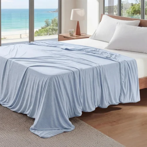 Alternative view of Bedsure Silky Soft Cooling Blanket for Hot Sleepers, Throw XL, Dark Grey