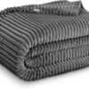Bare Home Fleece Blanket Luxury Microplush (Full/Queen, Grey)