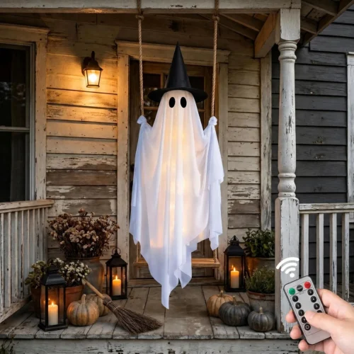 Alternative view of Halloween Swinging Ghost Outdoor Decor, Spooky Hanging Ghost Decorations