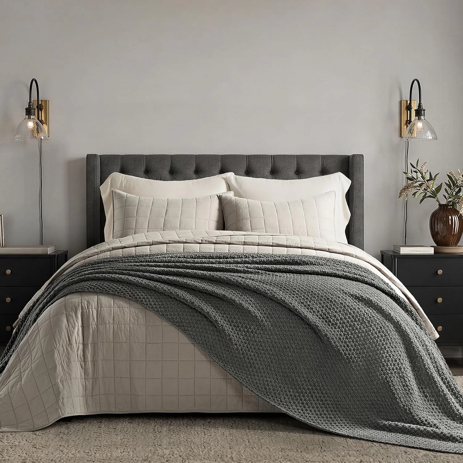 EVERGRACEHOME Chunky Chenille Knit Throw Blanket, 50 x 60, Olive Green - Image 2