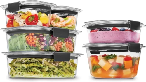Brilliance BPA-Free 3 Set Food Storage Containers with Lids, Removable Trays, Airtight, Leak-Proof, Ideal for Meal Prep, Lunch, and Leftovers