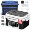 Electric Heated Lunch Box, 1.5L - 6.3 Cups 100W Rechargeable Smart Self-Heating Food Warmer with Removable Divider, Spoon, Fork, BPA Free