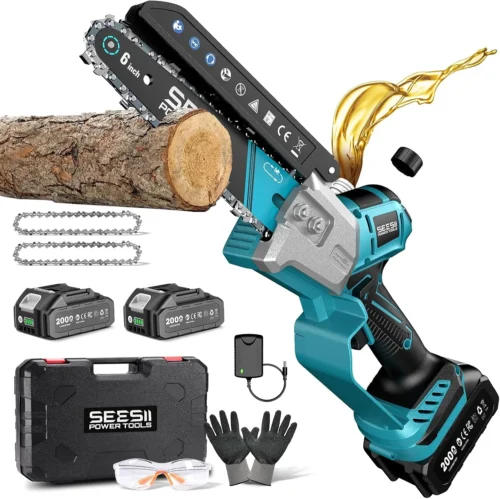 Alternative view of 6 Inch Mini Electric Chainsaw Cordless Battery Powered