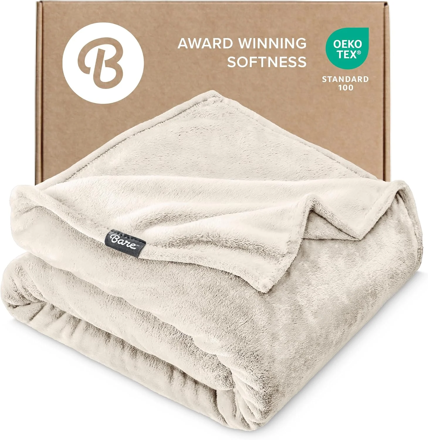 Bare Home Fleece Blanket Luxury Microplush (Full/Queen, Grey) - Image 3