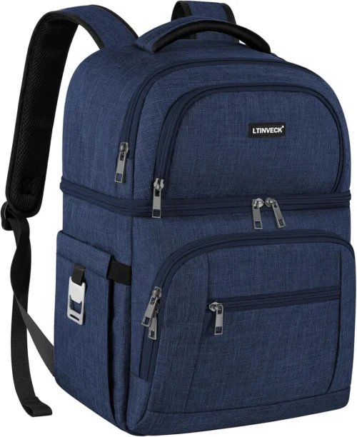 Backpack, Insulated Backpack Cooler Leakproof Double Deck Cooler Bag for Men Women RFID Lunch Backpack