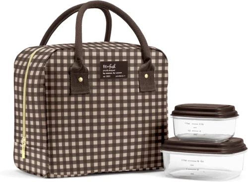 Alternative view of Fresh Bloomington Lunch Bag for Women - Insulated Large Lunch Box for Work with Containers, Leak-Resistant, Stain-Resistant, Zipper Closure