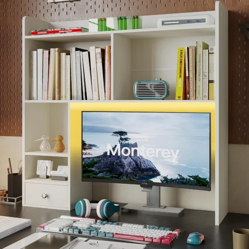 Alternative view of Desktop Bookshelf, 36.4 DormDesk Hutch with 5 Shelves