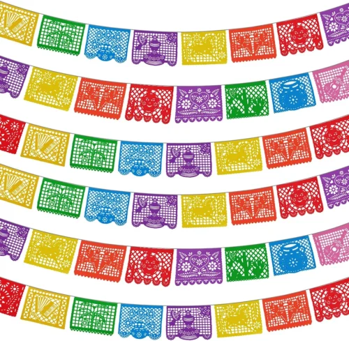 6 Packs 108 Ft Fiesta Party Decorations Mexican Party Banners Papel Picado Banners Cinco De Mayo Decorations Dia De Los Muertos Decor Mexico Halloween