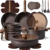 CAROTE 27pcs Pots and Pans Set Non Stick, Detachable Handle Cookware