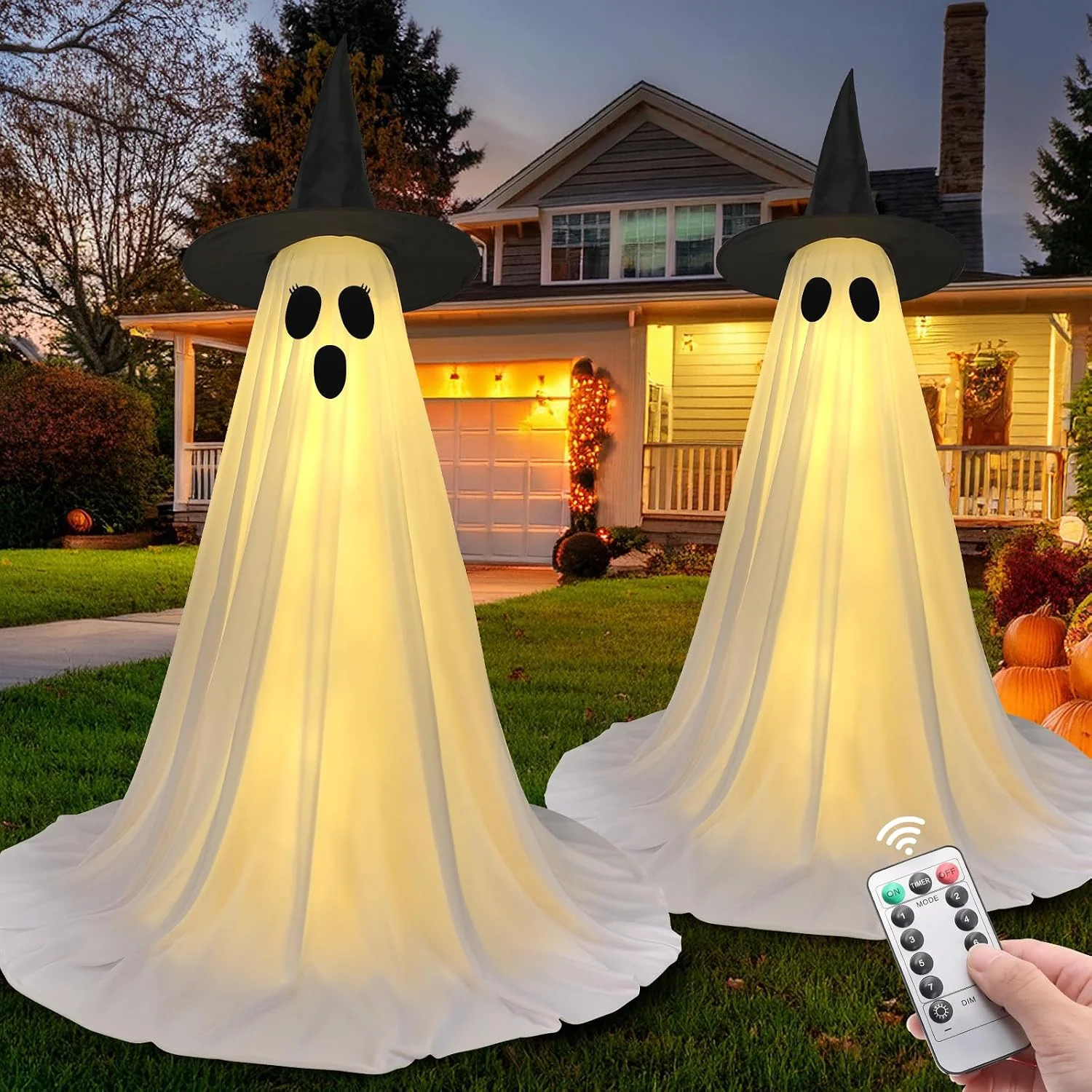 Hanging Ghost Decorations, 5FT Swing Ghost with Remote Lights - Image 3