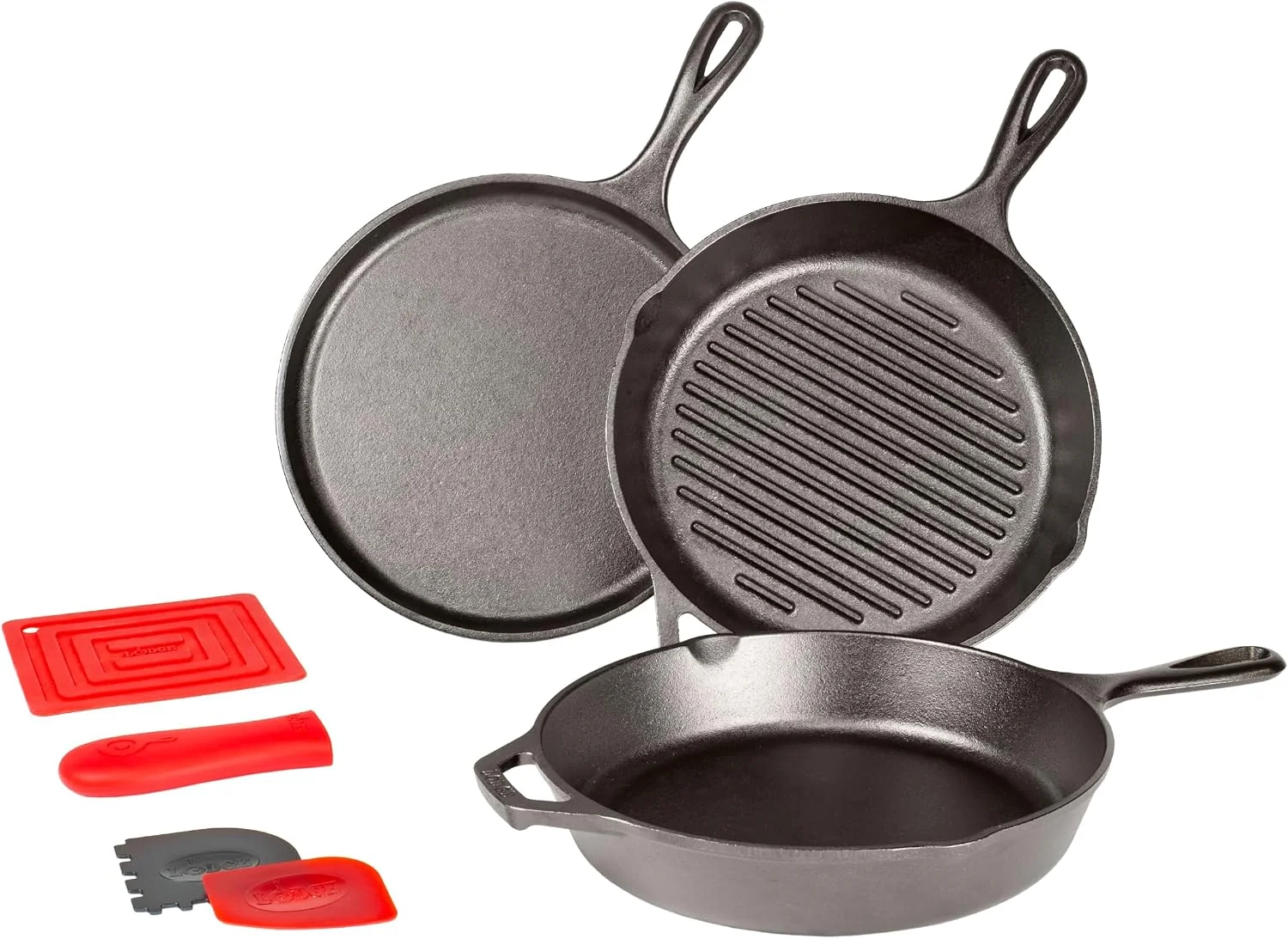 Lodge Cast Iron 5-Piece Set, PFAS-Free Pre-Seasoned Kitchen Set - Image 4