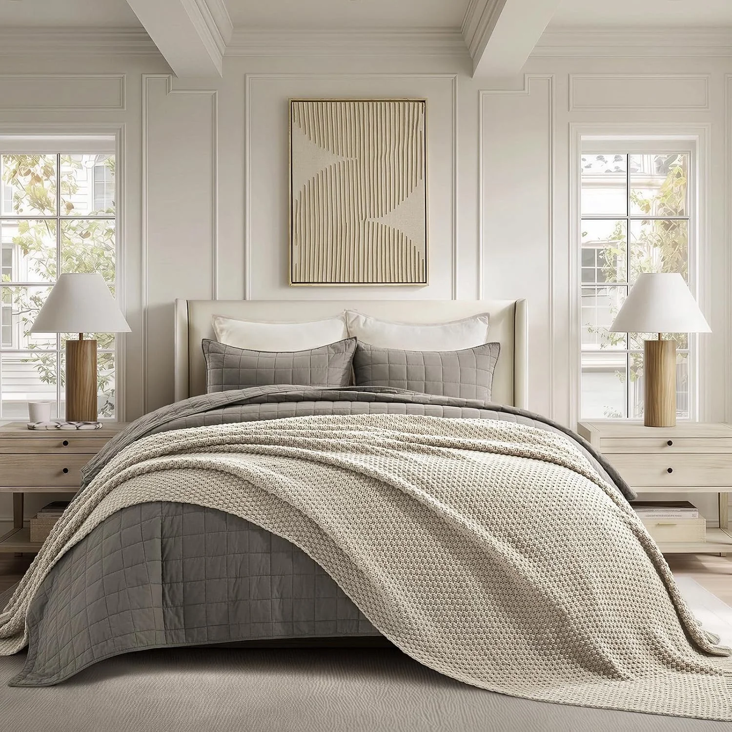 EVERGRACEHOME Chunky Chenille Knit Throw Blanket, 50 x 60, Olive Green - Image 4