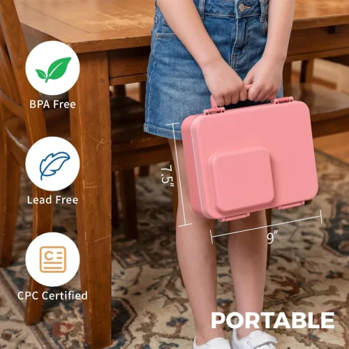 Alternative view of Bento Lunch Box for Kids with 9oz Insulated Food Jar, Pink