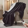 BEARKISS Electric Heated Blanket, 50x60 Heating Throw Flannel London Grey