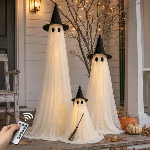 Alternative view of Decorations Outdoor 2 Pack 5FT Large Ghosts with Timer Remote