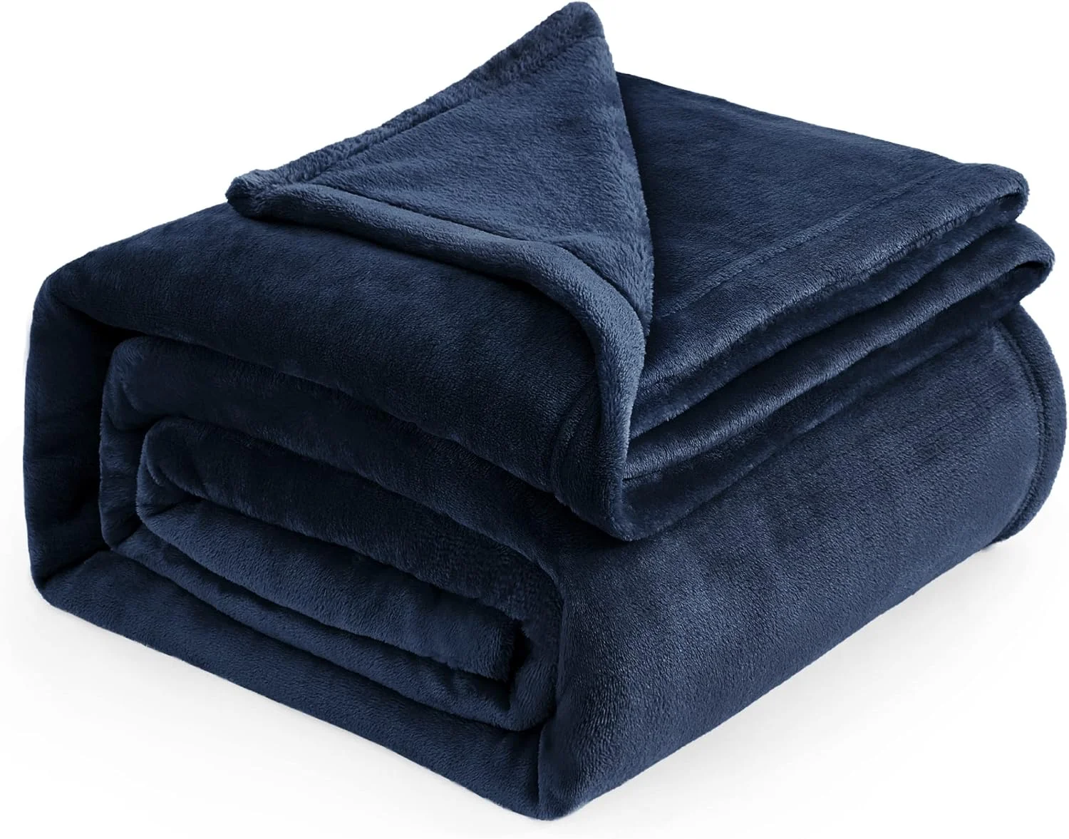 Bedsure Soft Cozy Warm Fleece Bed Blanket Queen Size Navy 90x90 - Image 4
