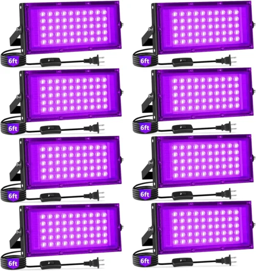 Alternative view of 50W LED Black Lights with Switch+Plug, IP66 Waterproof, 2 Pack