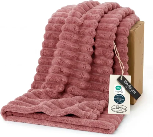 Alternative view of Bedsure Soft King Size Blankets for Bed Beige 108x90