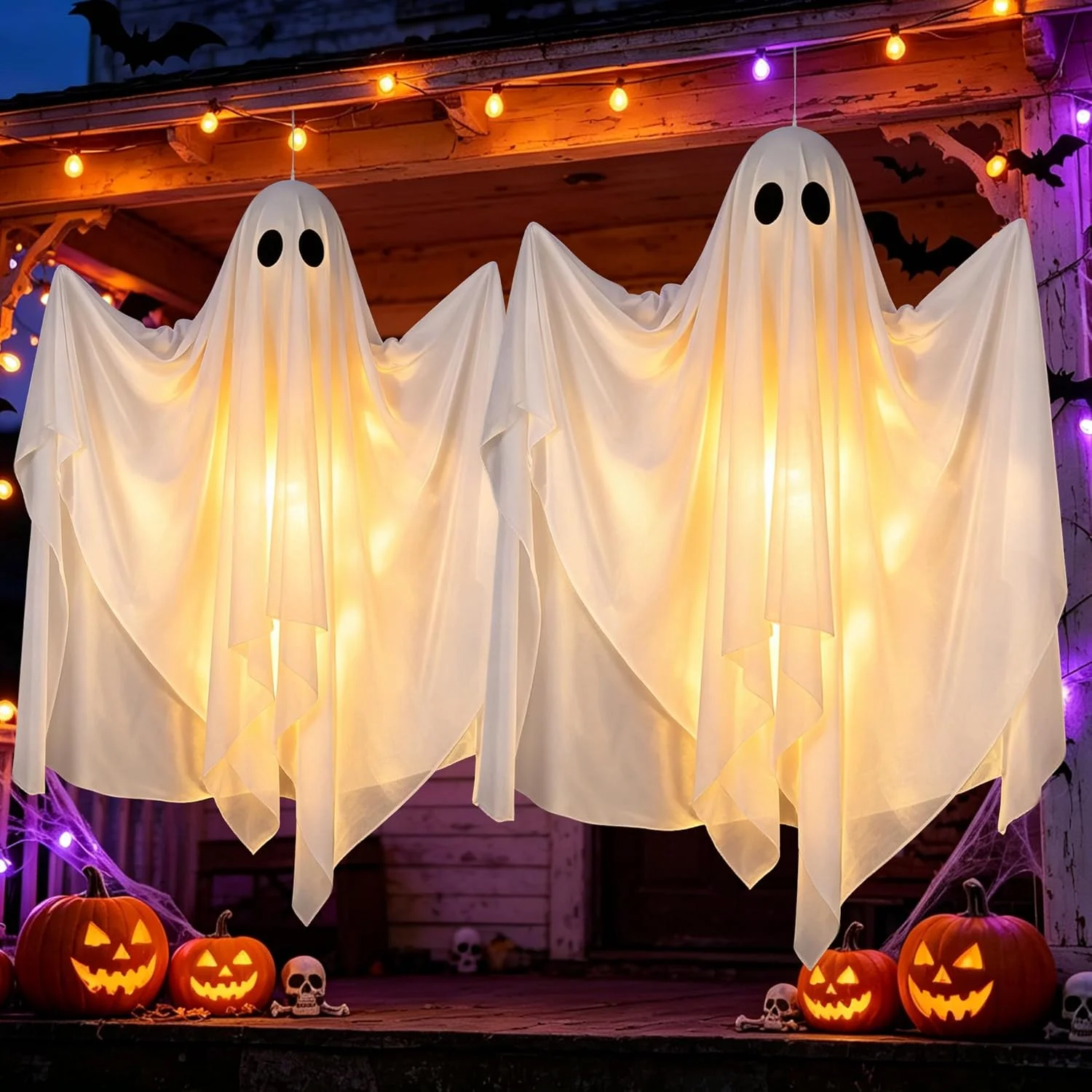 Hanging Ghost Decorations, 5FT Swing Ghost with Remote Lights