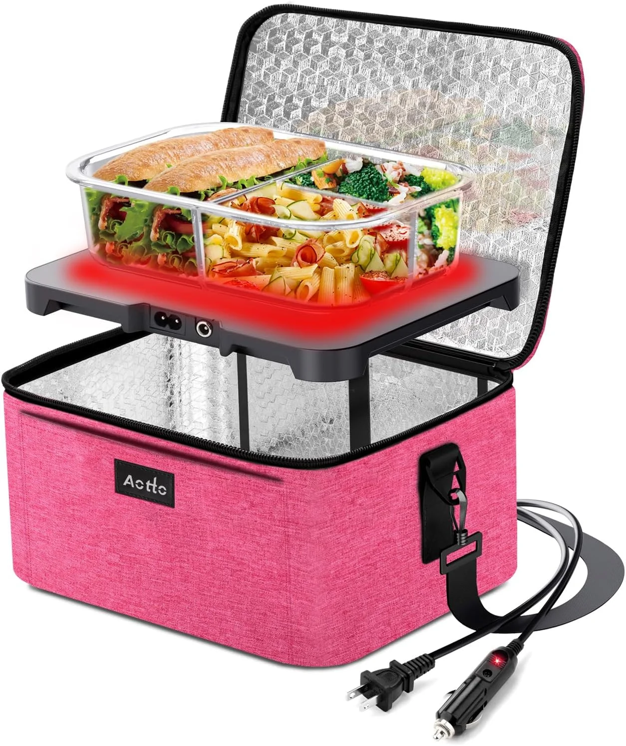 Portable Oven, Electric Lunch Box Food Heater - 12V/24V/110V 3-in-1 Car Food Warmer - Mini Personal Microwave Heated Lunch Box Warmer for Car, Truck - Image 3