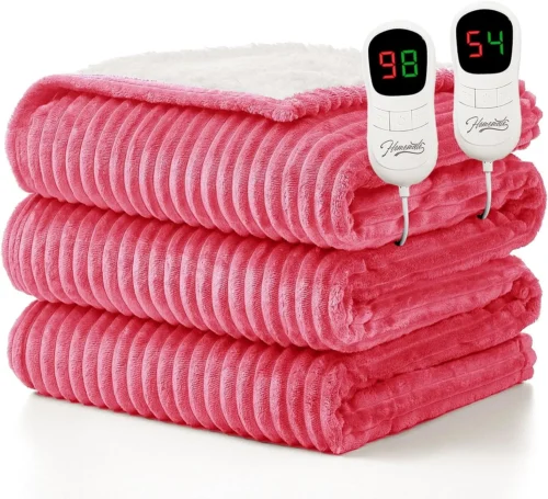 Alternative view of Homemate Heated Blanket Electric Heating Throw 50x60 Soft Flannel Sherpa