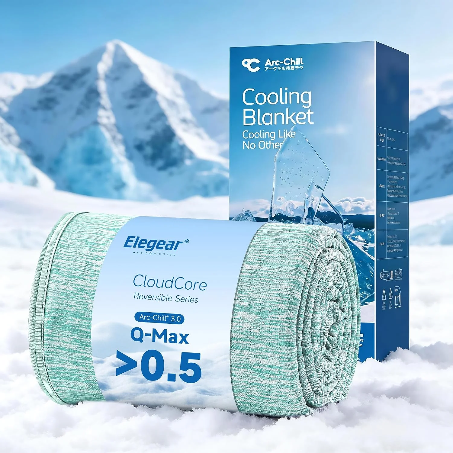 Elegear Arc-Chill 3.0 Cooling Blanket for Hot Sleepers, Twin Size, Grey